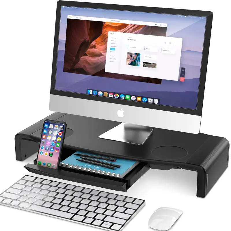 Ergonomic Monitor Riser Stand with Non-Slip Base (MS-250B)