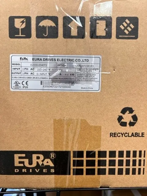 EURA E2000 Series VFD – 0.4kW, 200V, Single-Phase Input