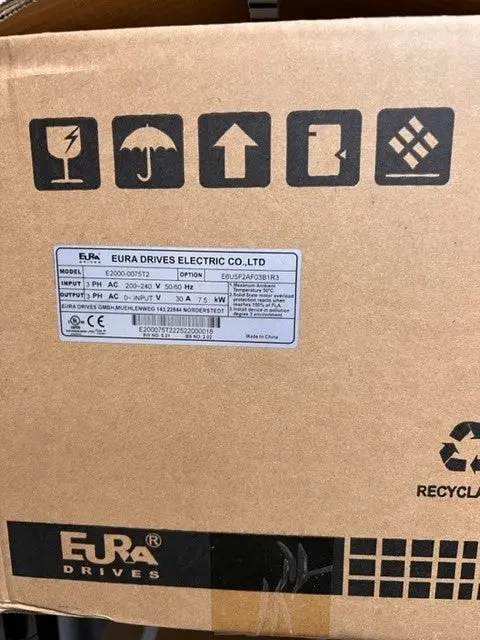 EURA E2000 Series VFD – 0.75kW, 200V, Single-Phase Input
