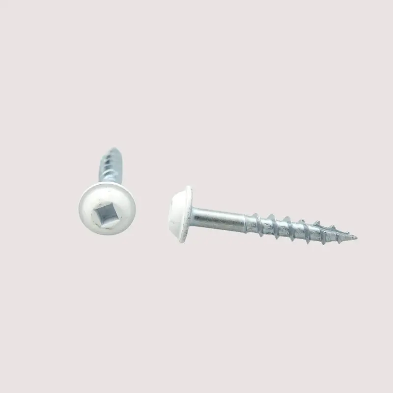 Eurofit #8 × 1.125-Inch Round Washer Head Screws – Type 17 White Finish, 1000-Count Box