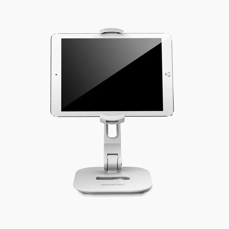 Flexible Aluminum Desk Stand for iPhones and iPads – White Finish (TS-196W)