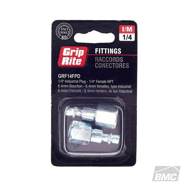 Grip-Rite GRF14FPD 1/4″ Female NPT Industrial Steel Plug – 2 per Pack