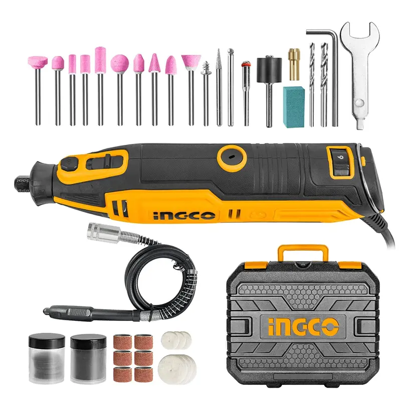 INGCO MG13328 Mini Die Grinder Kit – 130W High-Speed Rotary Tool with 110 Accessories