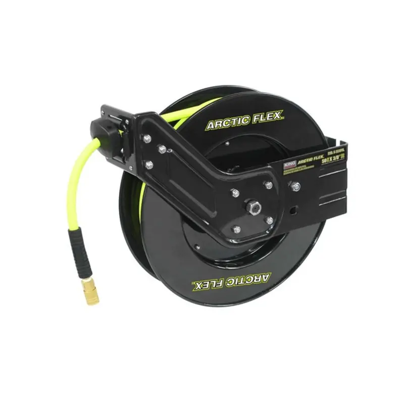 KING Canada K-5038FRL 50-Foot Retractable Air Hose Reel with Hybrid Polymer Tubing