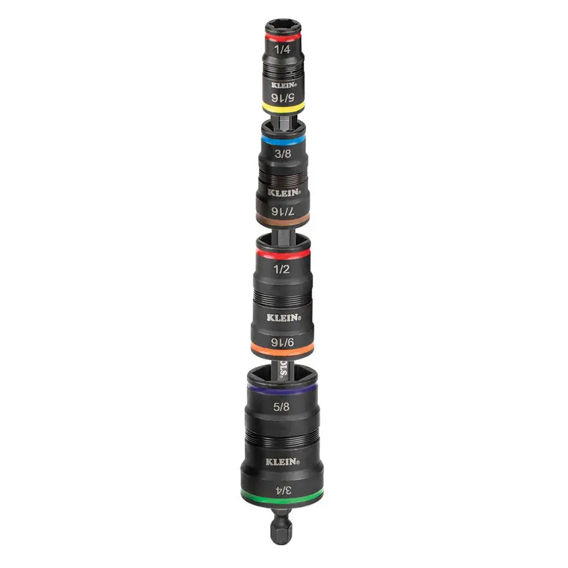 Klein Tools 32934 9-in-1 Impact-Rated Flip Socket Set
