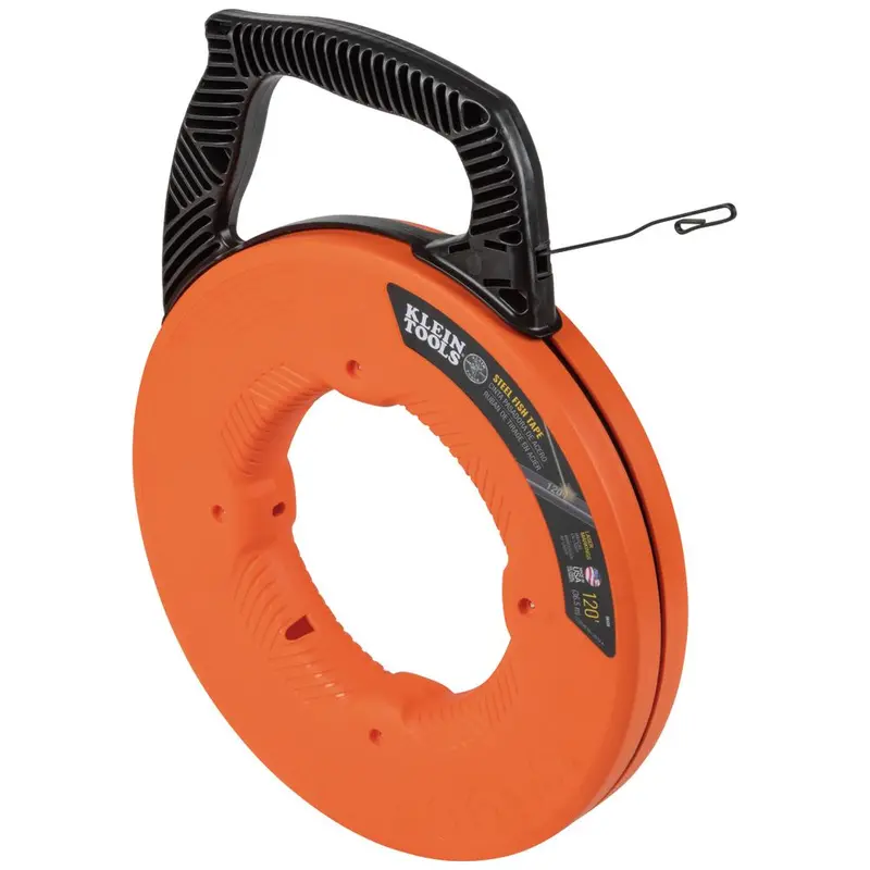 Klein Tools 56333 120-Foot 1/8-Inch Steel Fish Tape for Reliable Wire Routing