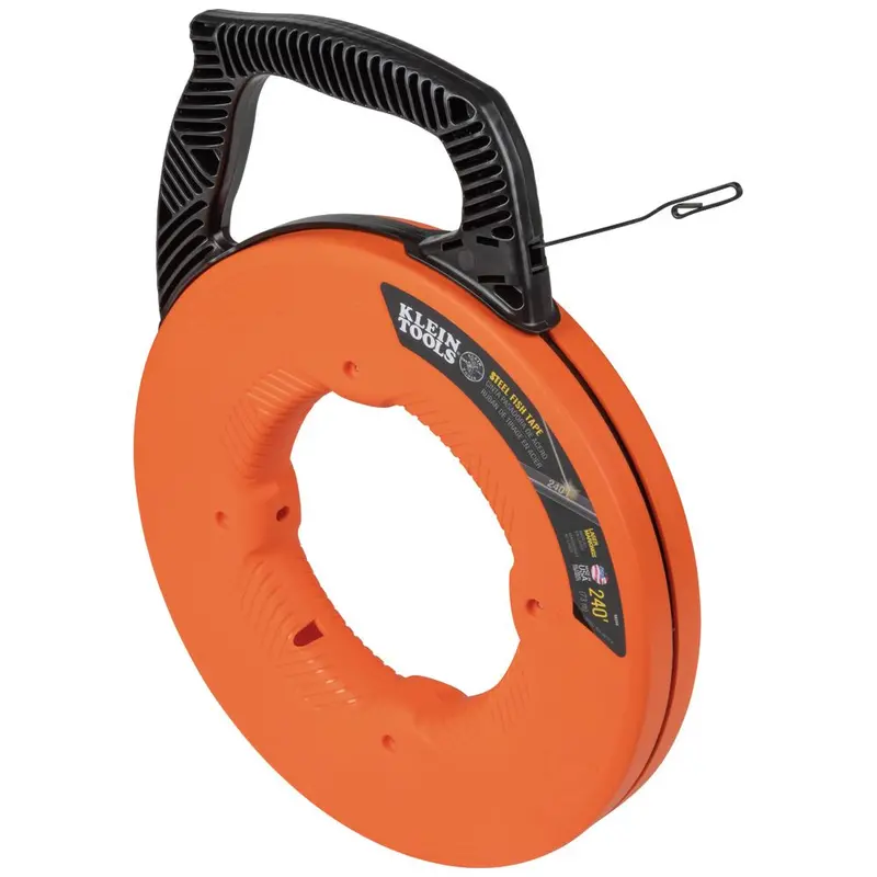 Klein Tools 56334 240-Foot 1/8-Inch Steel Fish Tape for Professional Cable Installation
