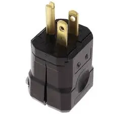 Leviton 5256-VB Python Grounding Plug — 15-Amp, 125-Volt, Straight-Blade, Black