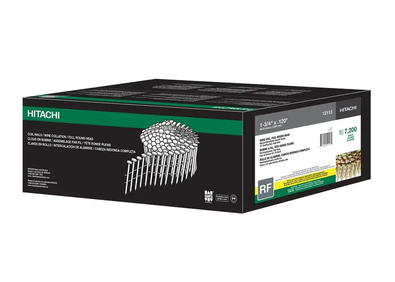 Metabo HPT 1-3/4-Inch Roofing Coil Nails – Smooth Shank, High-Count Box (7,200 pcs)