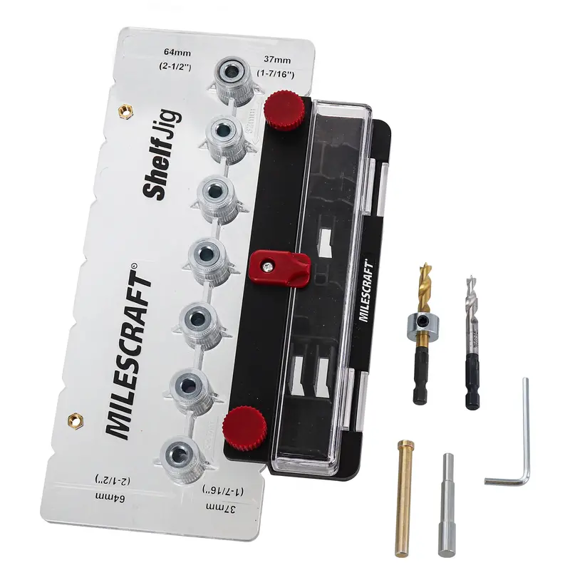 Milescraft ShelfJig™ – Adjustable Shelf Pin Drilling Jig for Cabinet & Furniture Projects (1343)