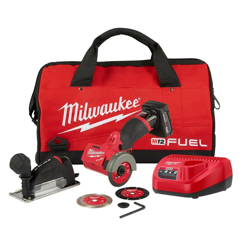 Milwaukee 2522-21XC M12 FUEL 3″ Compact Cut-Off Tool Kit with Battery & Charger