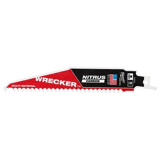 Milwaukee 48-00-5271 — 6″ WRECKER™ Multi-Material SAWZALL® Blade with NITRUS™ Carbide Edge (1-Pack)