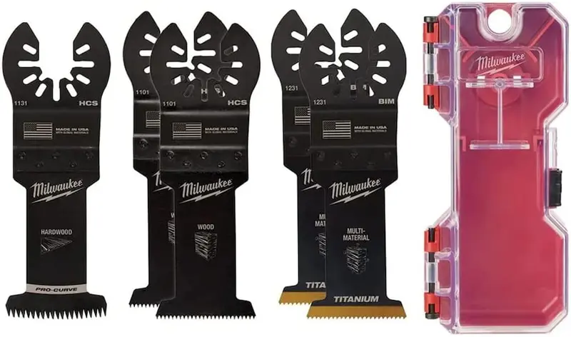 Milwaukee 48-90-9211 Oscillating Multi-Tool Blade Kit — 5-Piece Assortment for Cutting, Sanding & Scraping