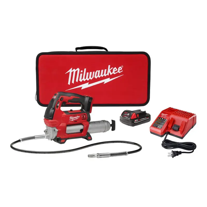 Milwaukee M18 2-Speed Grease Gun Kit – Includes One Battery