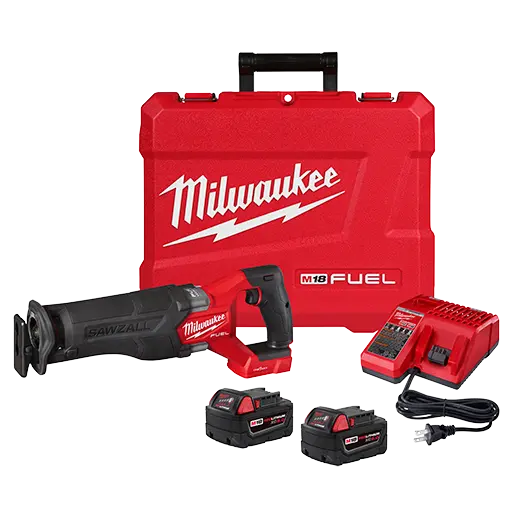 Milwaukee M18 FUEL SAWZALL Reciprocating Saw Kit – Includes Two XC5.0 Batteries & One-Key Connectivity