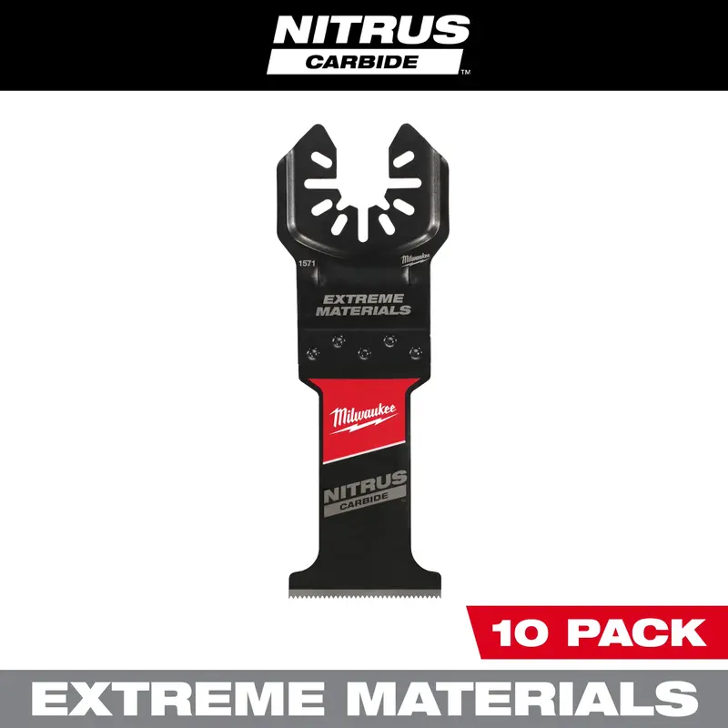 Milwaukee NITRUS CARBIDE Universal Multi-Tool Blade – Extreme Materials, 10-Pack (49-25-1579)