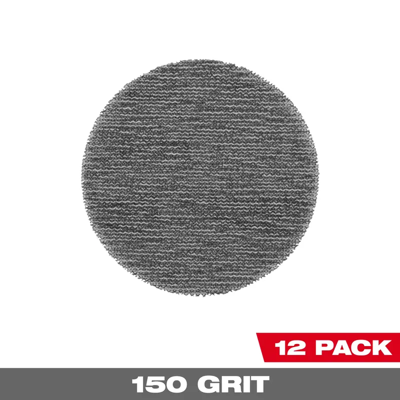 Milwaukee POWERGRID 3″ 150-Grit Mesh Sanding Discs (12-Pack) with Pad Saver