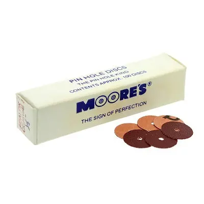 Moore’s Adalox-Style Abrasive Discs Featuring Pin-Hole Mounting