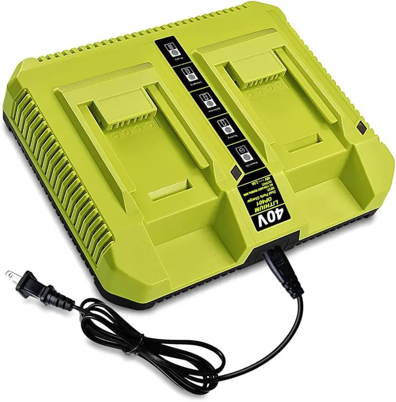 OP401 Dual-Bay Fast Charger for Ryobi 40V Lithium Batteries – 4Ah, 5Ah, and 6Ah Compatible