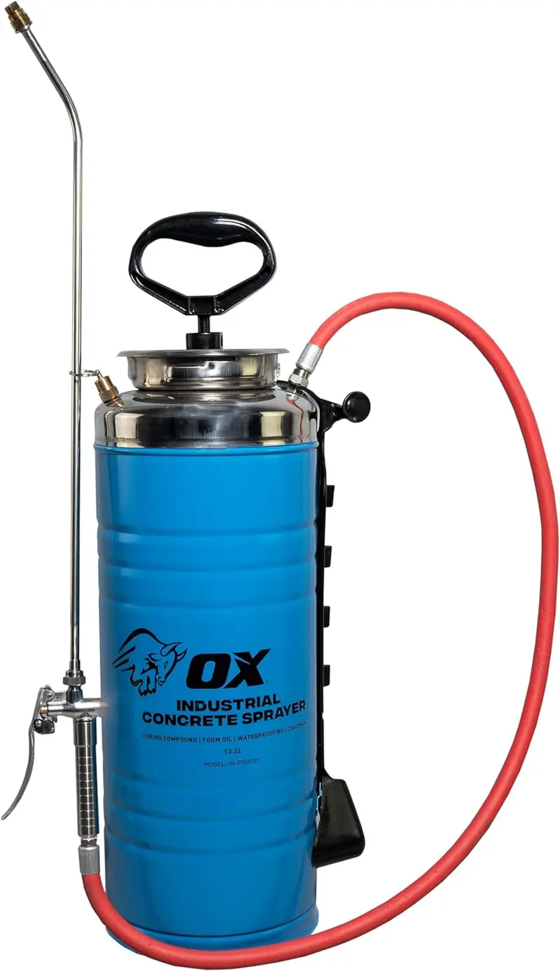 OX Tools OX-P045701 13.2-Liter Stainless Steel Concrete Sprayer with EPDM Seals