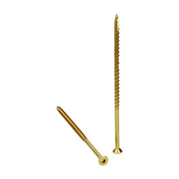 Phoenix SC10500FSD17YZN #10 x 5″ Flat Square Construction Screws – Yellow Zinc Coated, Type 17 with 4 Nibs (600 per Box)