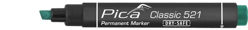 Pica 521/36 Chisel-Tip Permanent Marker – 2–6 mm, Green Ink