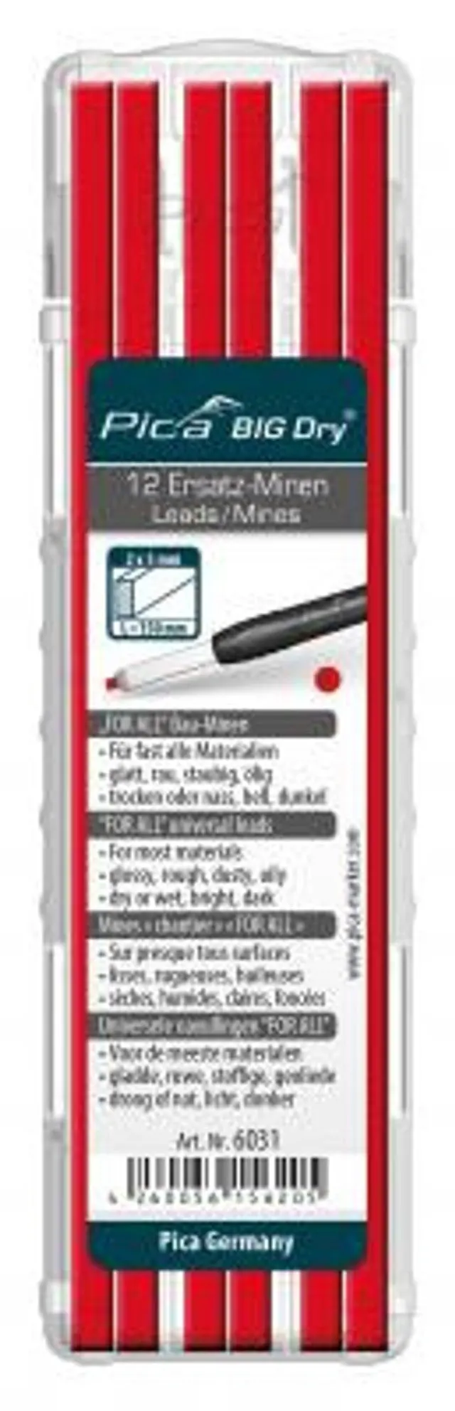 Pica 6031 BIG-Dry Refill Set – FOR ALL Red Leads (12-Pack)