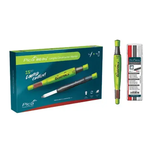 Pica Big Dry Mechanical Carpenter’s Pencil Set with Refill Pack
