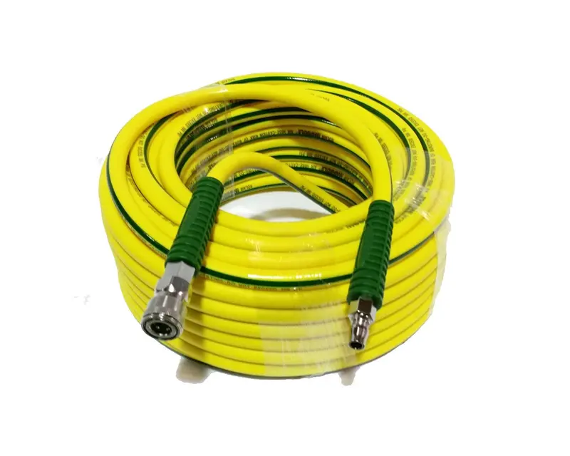 ROLAIR 38100NOODLE Hybrid Air Hose – 3/8″ × 100′, 300 PSI, Fitted with Coupler & Plug