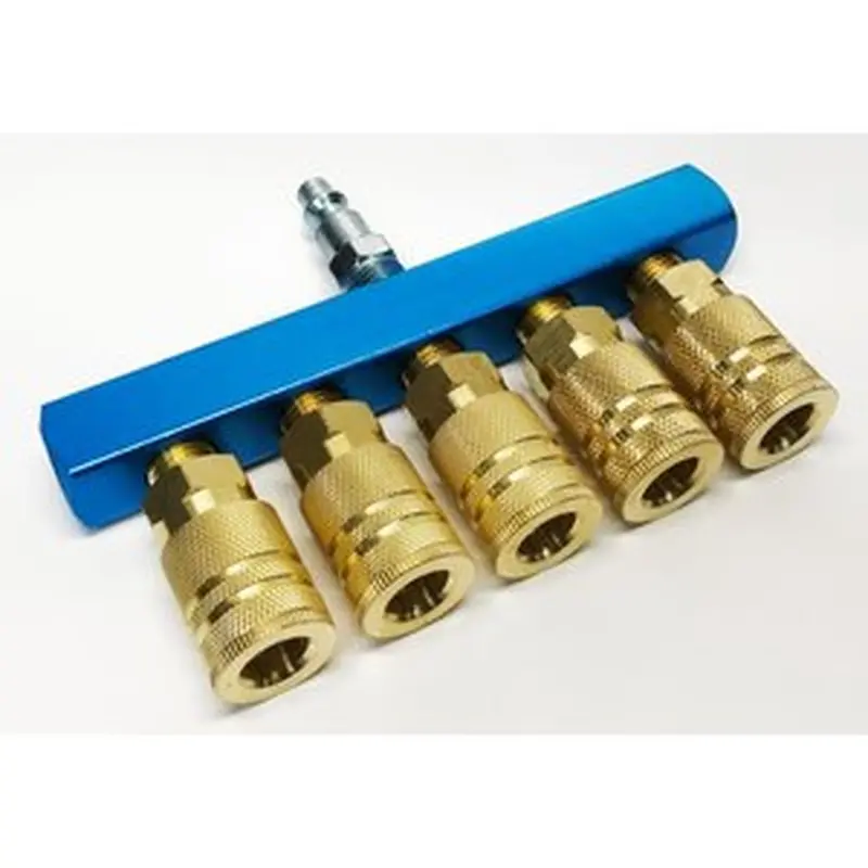 ROLAIR M-BAR5CP-14-1C Five-Way Air Manifold with Integrated Couplers and Plug