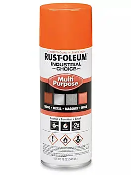 Rust-Oleum 1653830 Industrial Spray Paint – OSHA-Compliant Safety Orange Finish