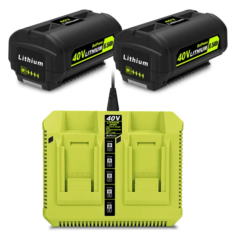 Ryobi ONE+ 40V 6.5Ah Lithium Battery & Charger Kit – Compatible with OP401, OP40601, OP40602