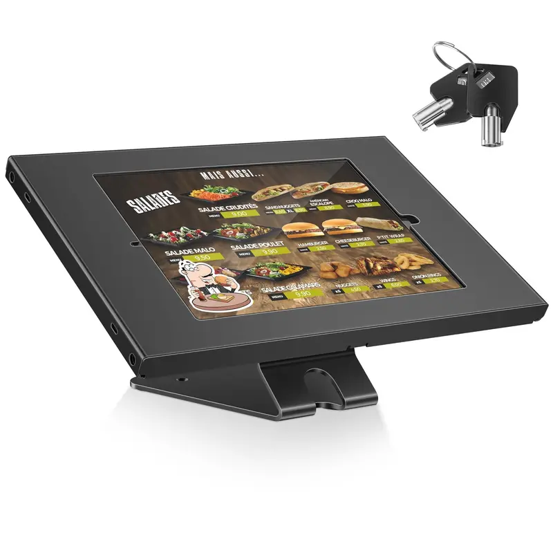 Secure Locking Tablet Kiosk Stand for Retail or Public Use (TH-328B/W)