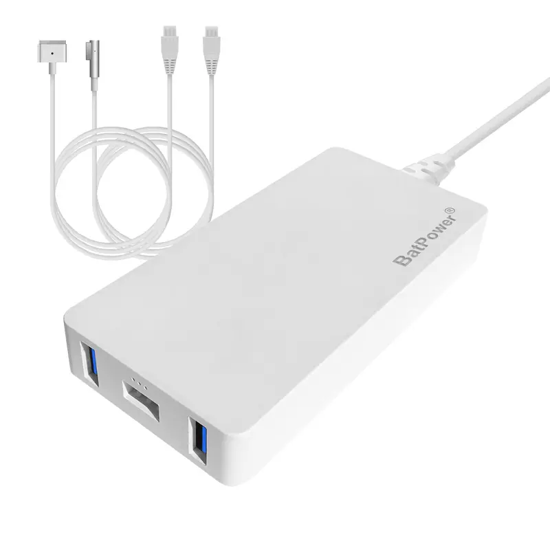 Slim MacBook Pro/Air Power Adapter – 85W/60W/45W USB-C + QC Port (A1424, A1398, A1343, A1222, A1172, A1290)