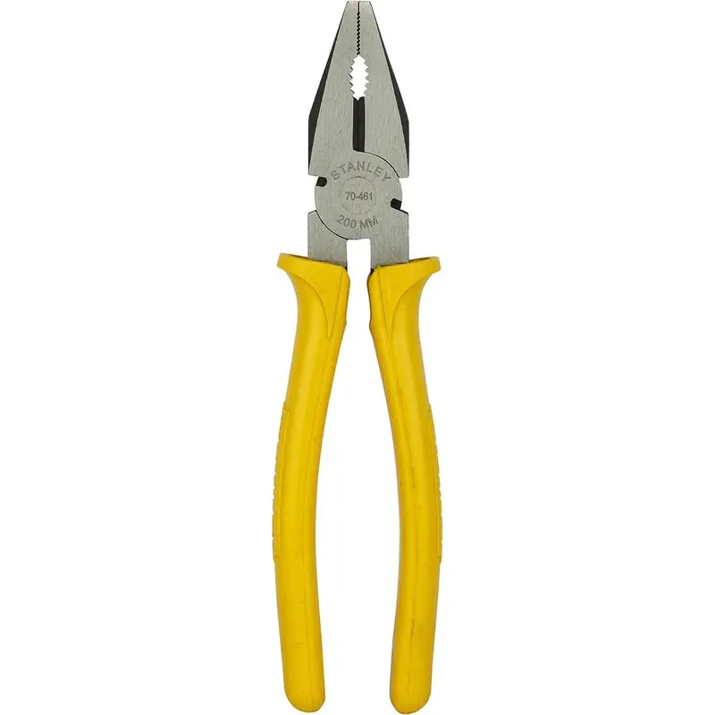 Stanley 8-Inch Combination Pliers – Dual-Function Tool with Color-Coded Sleeves for Enhanced Grip and Visibility
