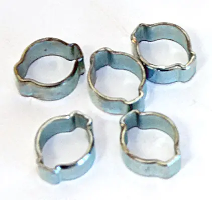 Toolway 3/8-Inch OD Ear-Type Hose Clamps – Pack of 5