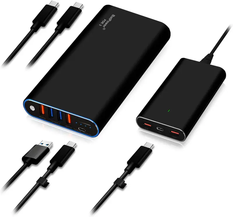 Universal USB-C External Laptop Battery (98Wh–210Wh) with Integrated 120W Slim PD Charger