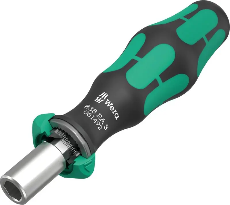 Wera 838 RA S Bit-Holding Ratchet Screwdriver – 1/4″ Drive, 102 mm Compact Design