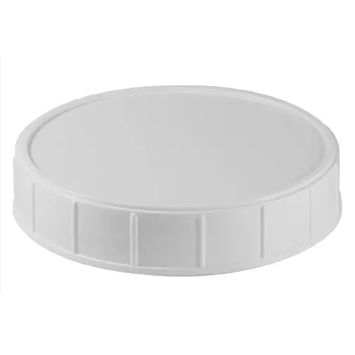 White Deep-Skirt Wide-Ribbed Cap for 120-400 Containers – Equipped with Heat-Induction Seal Liner