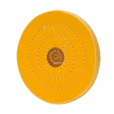 Yellow Stitched Muslin Buffing Wheels
