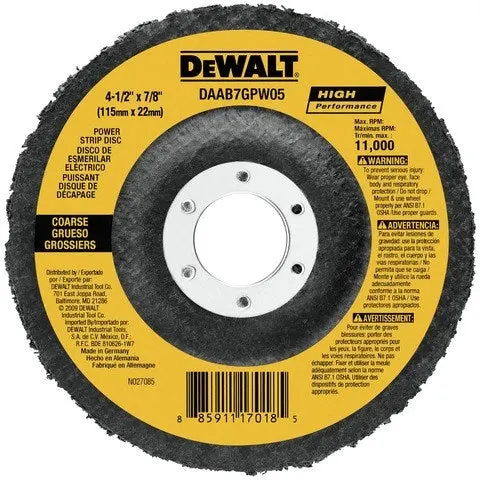 Dewalt Power Wheel Flap Disc – 4-1/2" × 7/8", 5-Pack For Grinding & Finishing 1